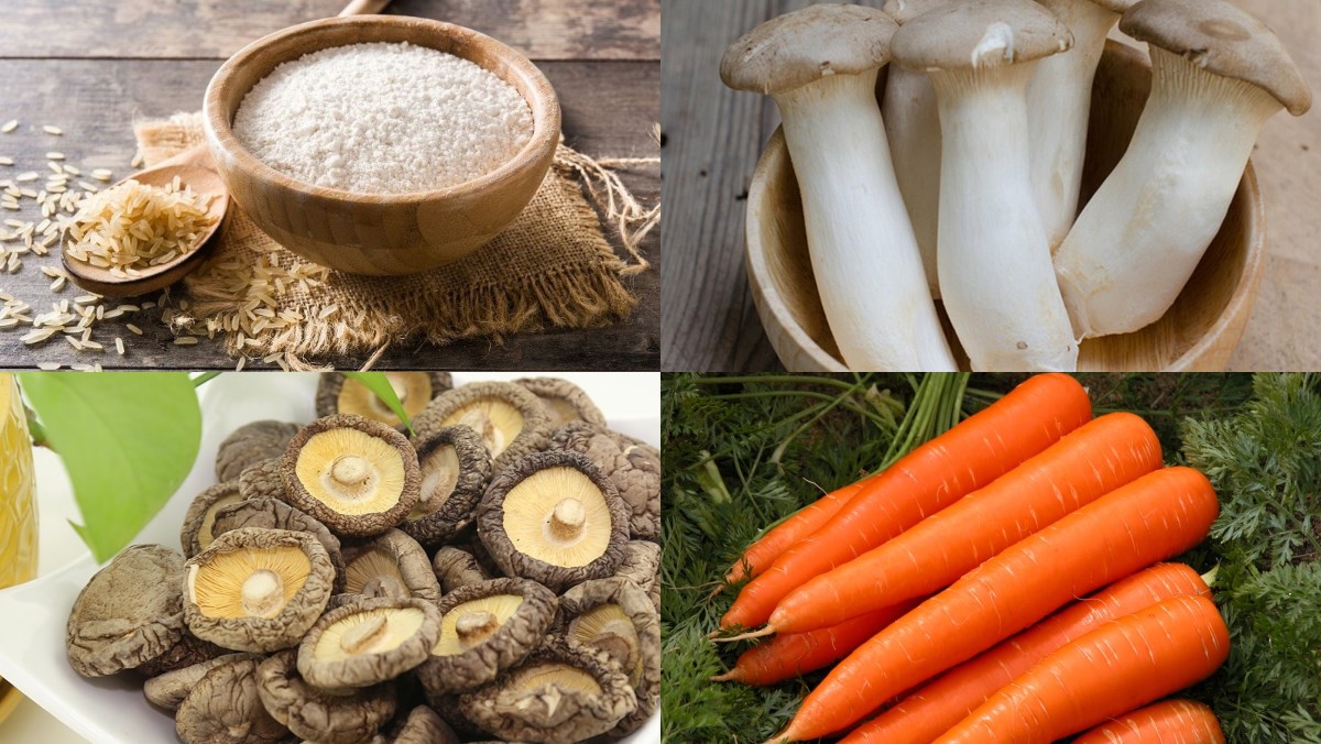 Nguyên liệu chế biến món bánh bèo chay (công thức được chia sẻ từ người dùng)