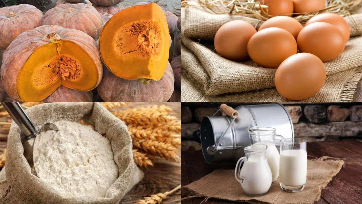 Nguyên liệu món ăn bánh mì bí đỏ