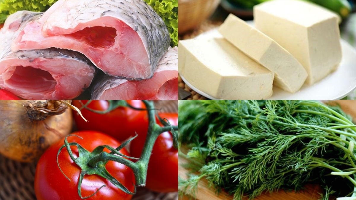Nguyên liệu món ăn cá chép sốt cà chua