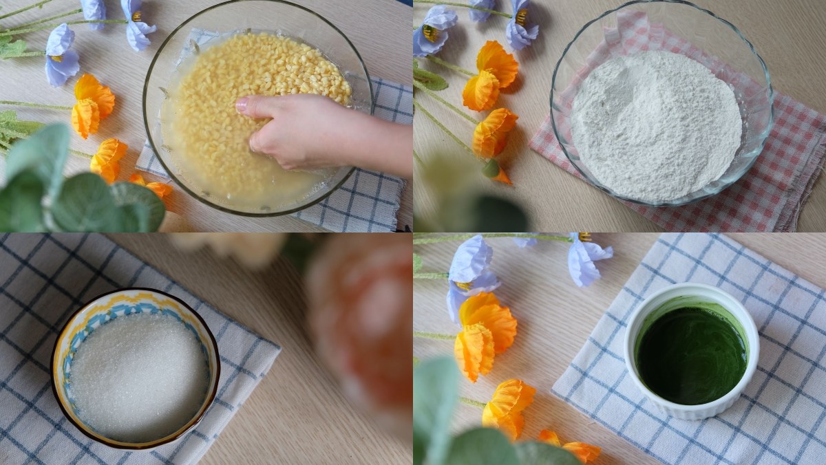 Nguyên liệu món ăn bánh dẻo trà xanh