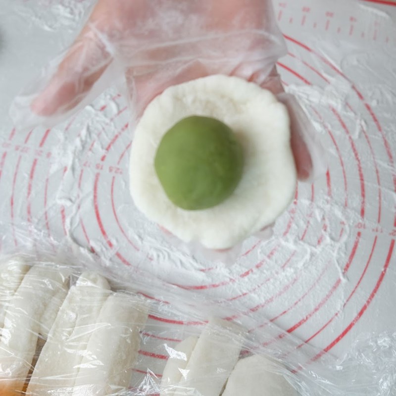 Bước 6 Đóng bánh Bánh trung thu dẻo nhân trà xanh