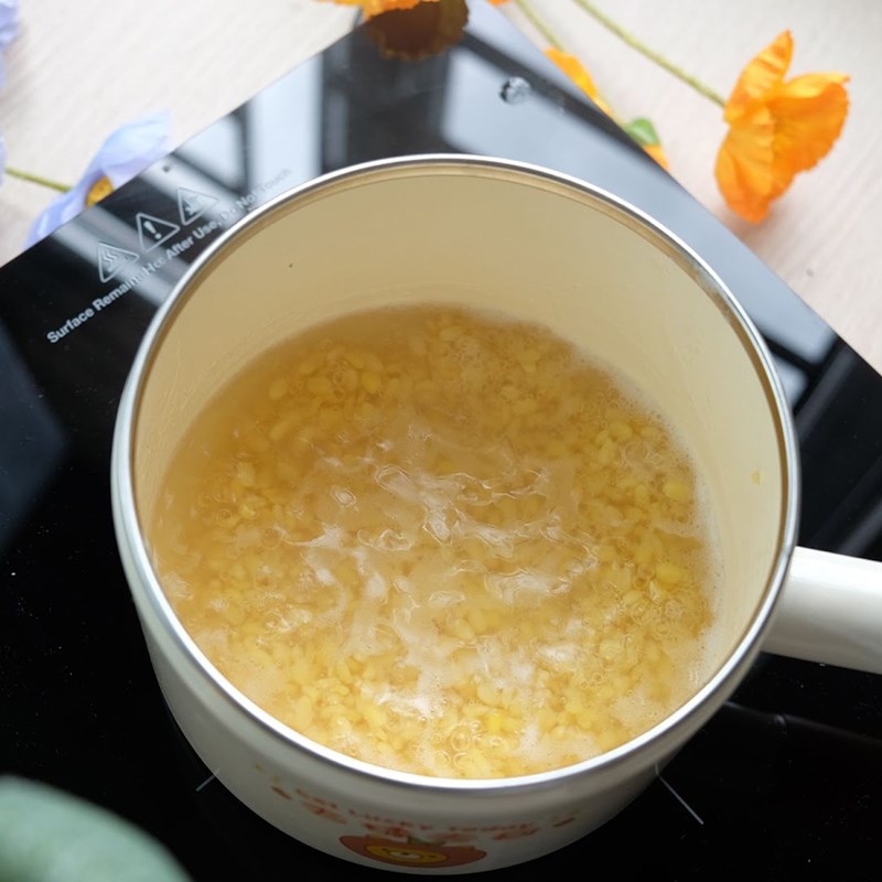 Bước 2 Hầm đậu xanh Bánh trung thu dẻo nhân trà xanh