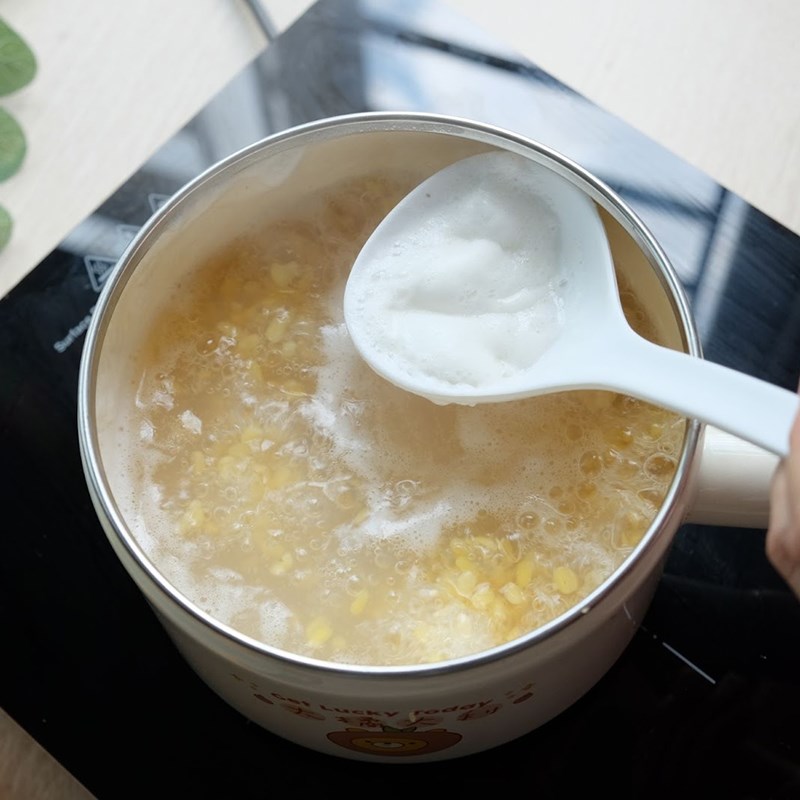 Bước 2 Hầm đậu xanh Bánh trung thu dẻo nhân trà xanh