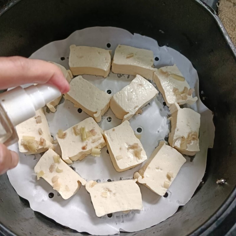 Bước 3 Làm đậu hũ chiên sả Đậu hũ chiên sả