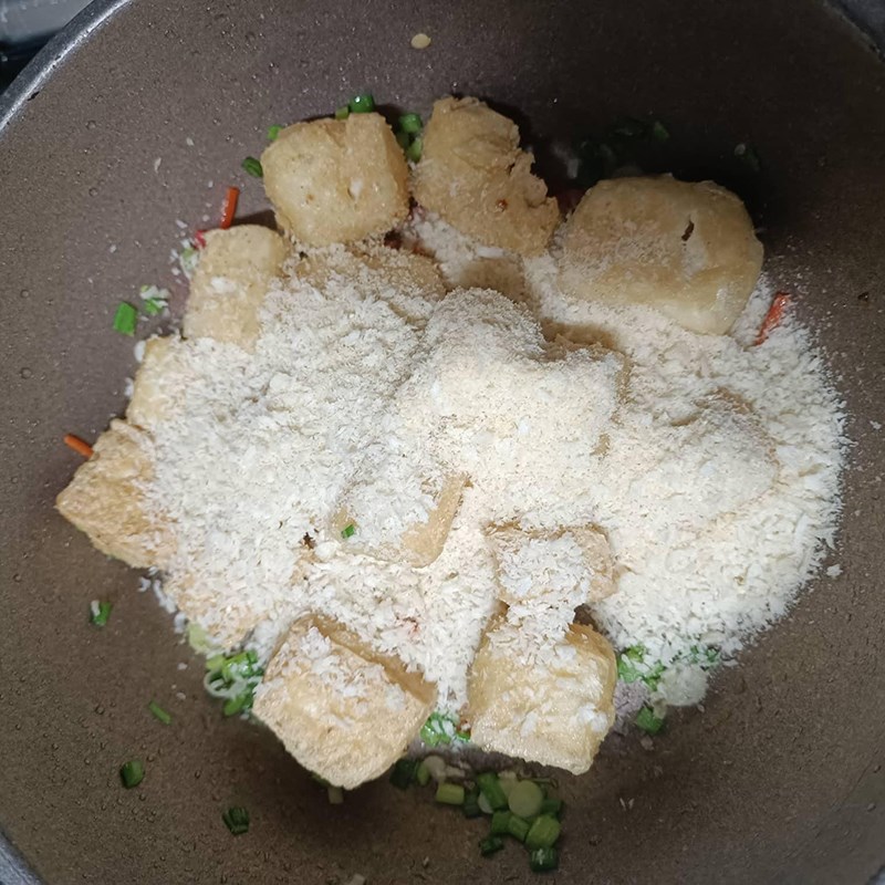 Bước 2 Làm đậu hũ rang muối Đậu hũ rang muối