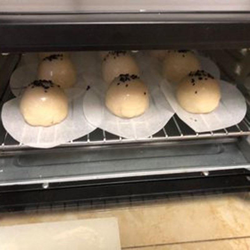 Bước 6 Nướng bánh  Bánh ngàn lớp đậu đỏ trứng muối