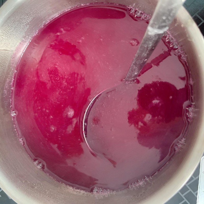 Bước 4 Nấu rau câu Bánh Trung Thu rau câu thanh long đỏ nhân flan