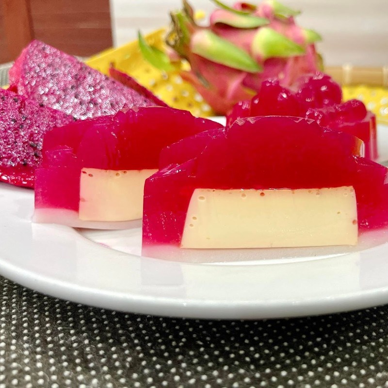 Bước 6 Thành phẩm Bánh Trung Thu rau câu thanh long đỏ nhân flan