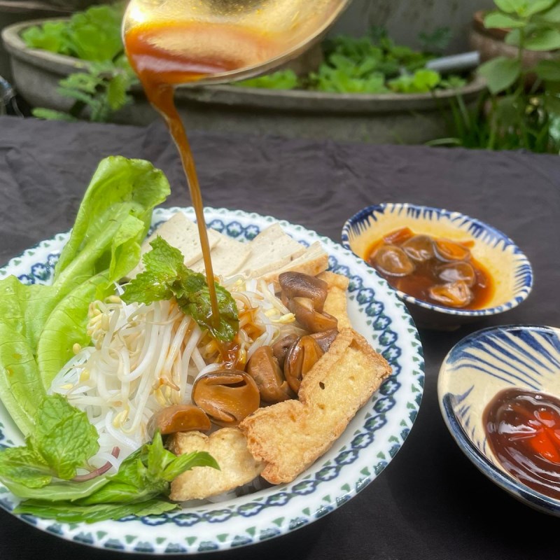 Bước 3 Thành phẩm Hủ tiếu khô chay với nấm