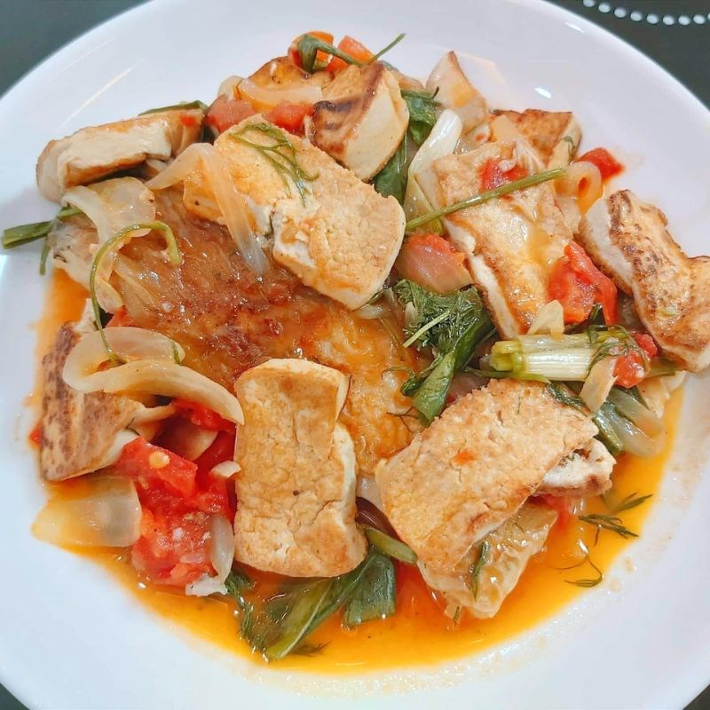 Bước 4 Thành phẩm Cá chép sốt cà chua đậu hũ