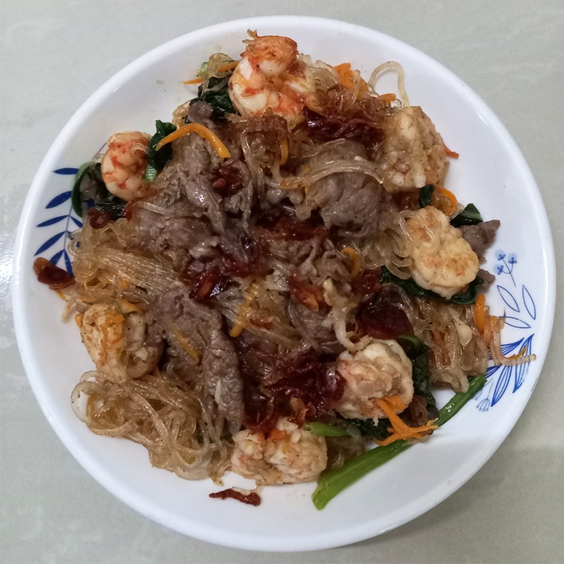 Bước 4 Thành phẩm Miến xào tôm thịt bò