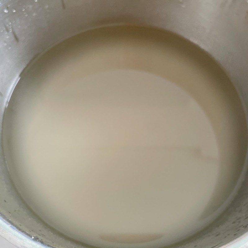 Bước 1 Trộn bột rau câu Bánh Trung Thu rau câu socola nhân bánh flan