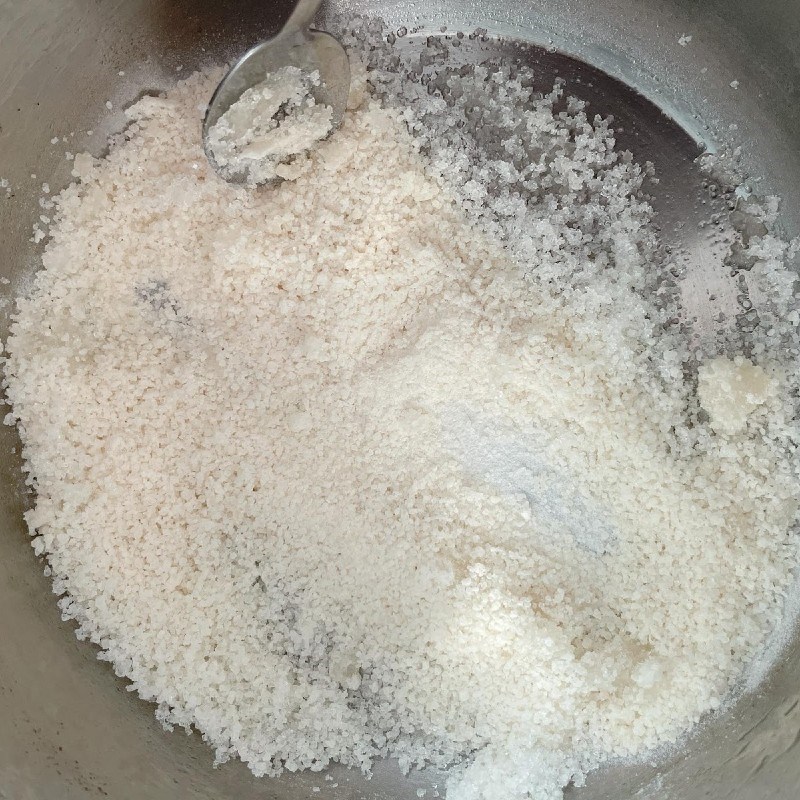 Bước 1 Trộn bột rau câu Bánh Trung Thu rau câu socola nhân bánh flan