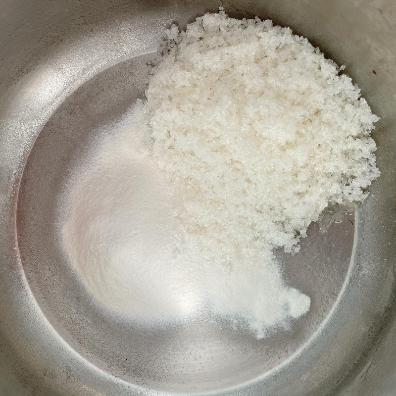 Bước 1 Trộn bột rau câu Bánh Trung Thu rau câu socola nhân bánh flan