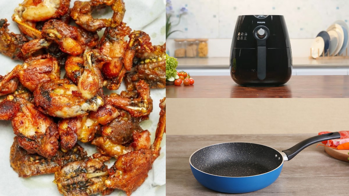 Chiên ếch bằng nồi chiên không dầu, chảo chống dính