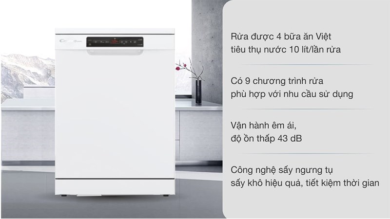 Minh họa máy rửa chén độc lập Candy CDPN 4D620PW/E