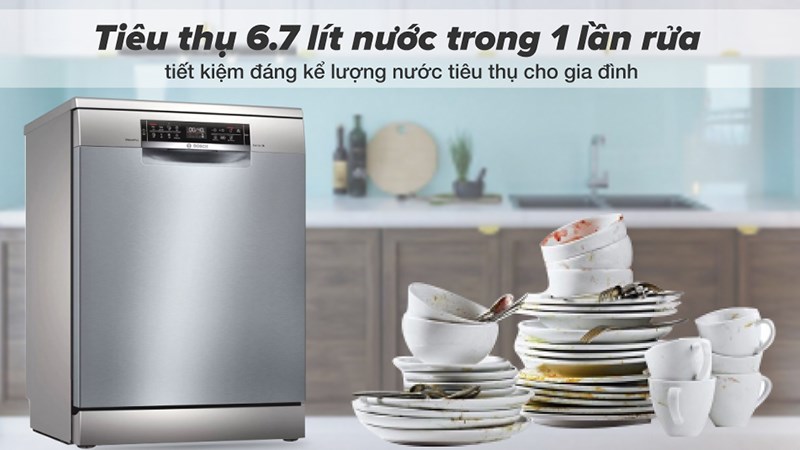 Minh họa máy rửa chén độc lập Bosch SMS4HAW48E