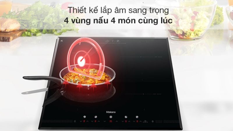 Bếp từ bốn v&ugrave;ng nấu Makano MKT-400001