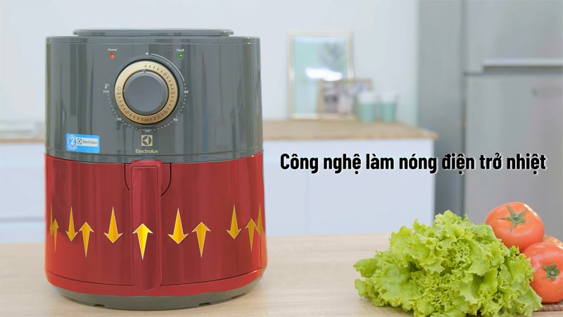 Nồi chiên không dầu Electrolux E6AF1-220K sở hữu công nghệ làm nóng bằng điện trở nhiệt