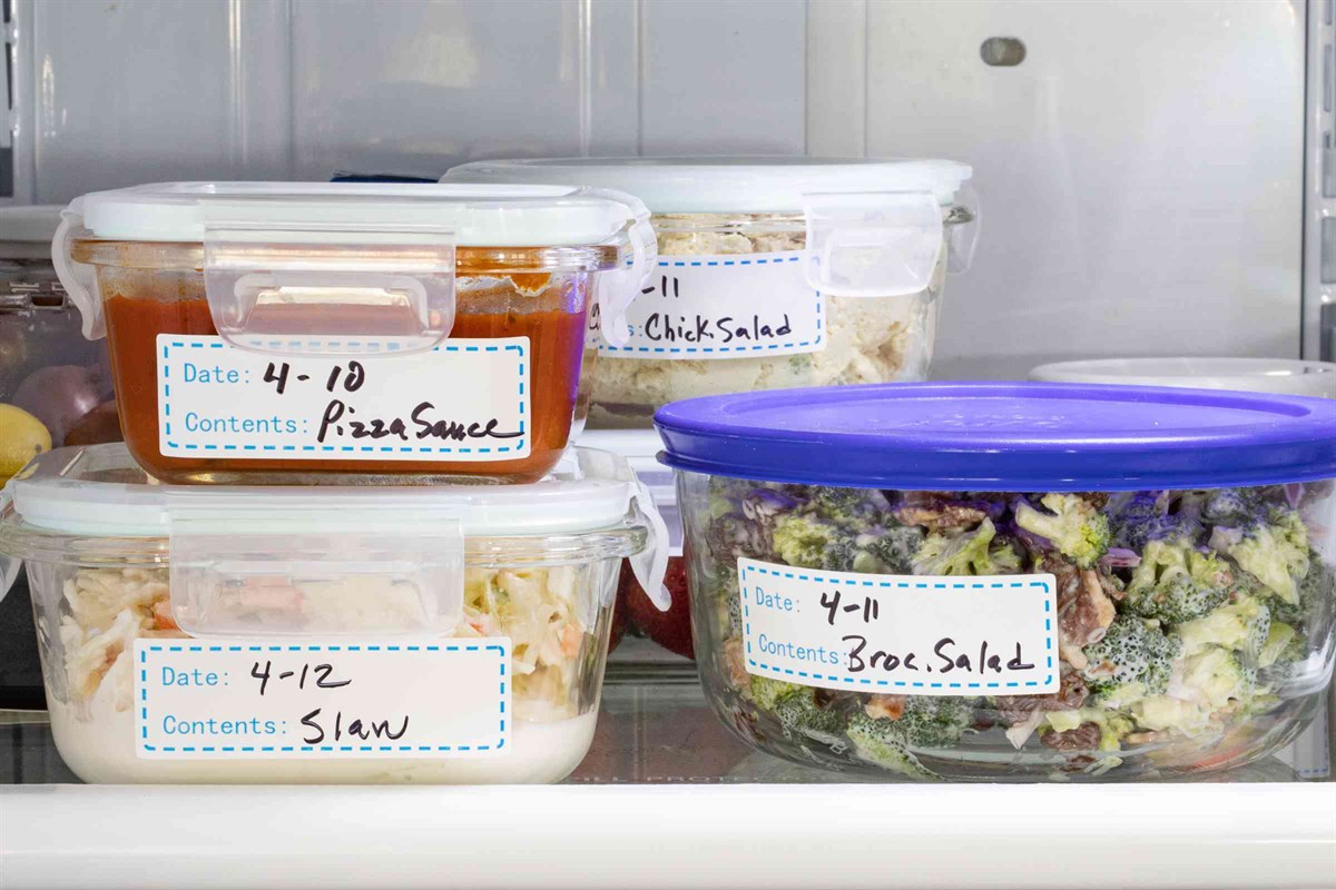 Dãn nhãn riêng cho các thức ăn khác nhau trong tủ lạnh