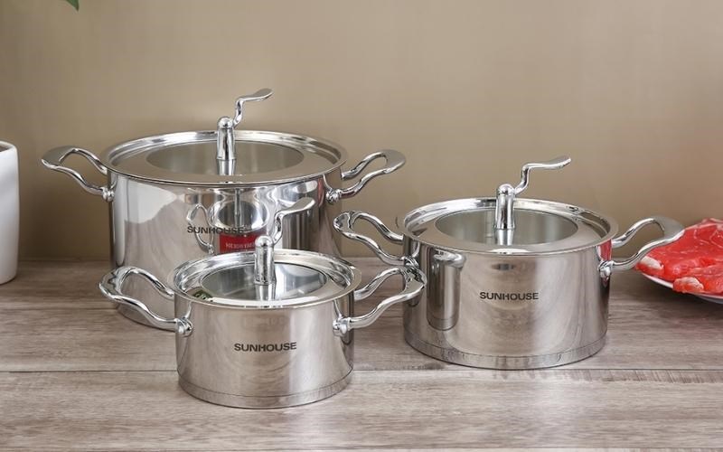 Bộ 3 nồi inox 5 đáy Sunhouse SHG2503MSA