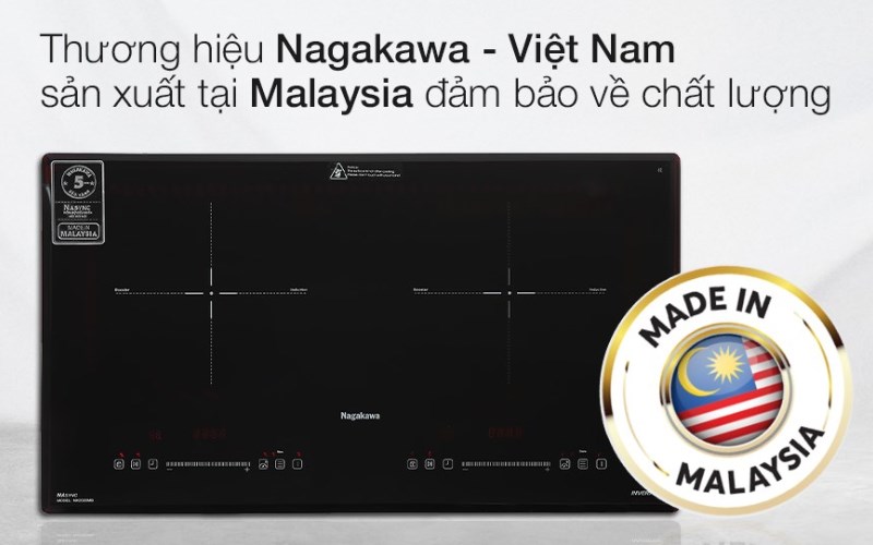 Thương hiệu bếp điện từ đ&ocirc;i lắp &acirc;m Nagakawa NK2C05MB