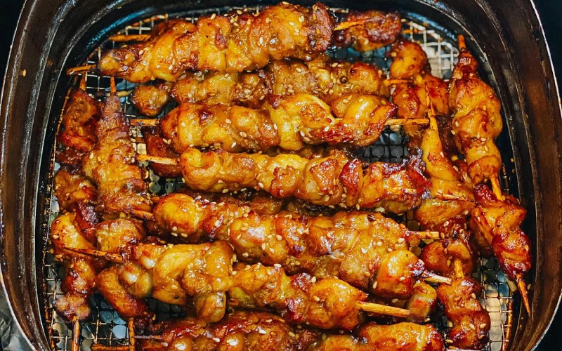 Th&agrave;nh phẩm thịt xi&ecirc;n nướng bằng nồi chi&ecirc;n kh&ocirc;ng dầu