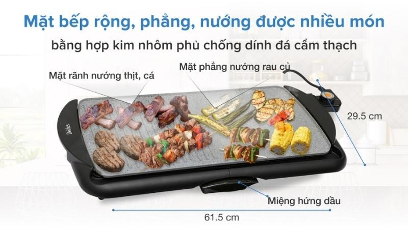 Cấu tạo, k&iacute;ch thước bếp nướng điện Delites BN03