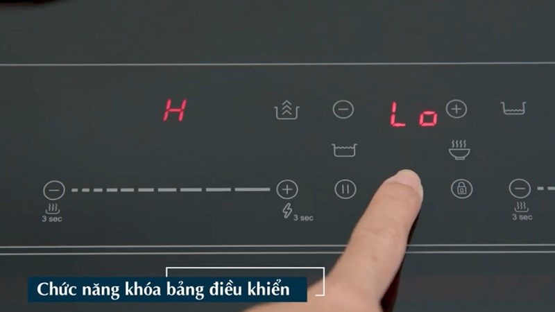 Chức năng kh&oacute;a bảng điều khiển của bếp từ đ&ocirc;i lắp &acirc;m Teka IBC 7320 D