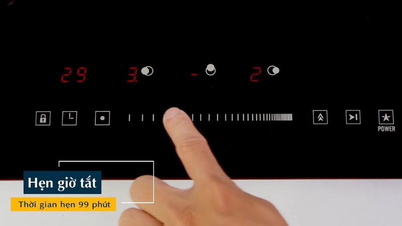 T&iacute;nh năng hẹn giờ nấu của  bếp tối đa l&ecirc;n đến 99 ph&uacute;t