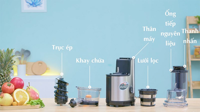 C&aacute;c bộ phận của m&aacute;y &eacute;p chậm Crystal GS-137L