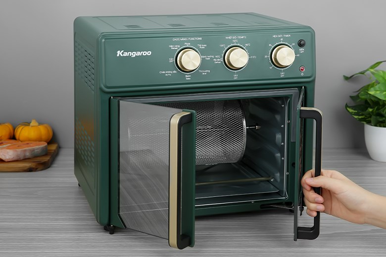  L&ograve; chi&ecirc;n kh&ocirc;ng dầu Kangaroo KG25AF2A được trang bị cửa mở 2 c&aacute;nh