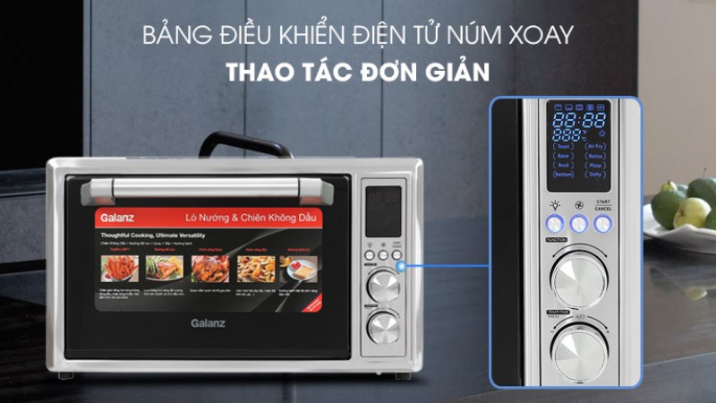 l&ograve; nướng Galanz KF1830ELQ-H12U sử dụng bảng điều khiển điện tử n&uacute;m xoay