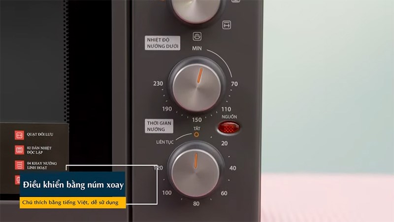 Bảng điều khiển của l&ograve; nướng Toshiba TL-MC40EZF(GR) 40 l&iacute;t