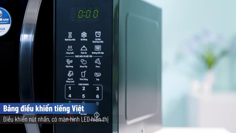 Bảng điều khiển của l&ograve; vi s&oacute;ng Bluestone MOB-7833 25 l&iacute;t