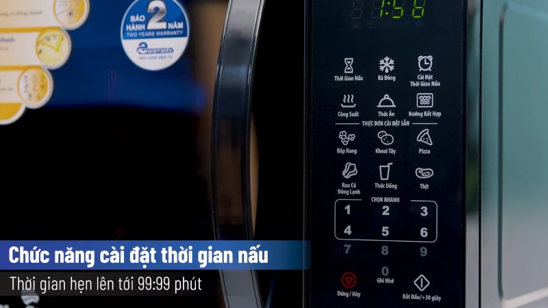 Chức năng hẹn giờ nấu của l&ograve; vi s&oacute;ng Bluestone MOB-7833 25 l&iacute;t