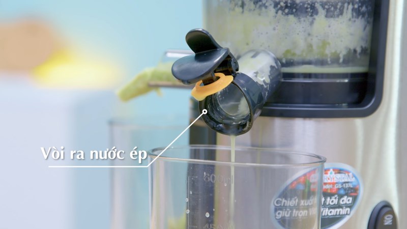 V&ograve;i ra nước của m&aacute;y &eacute;p chậm Crystal GS-137L