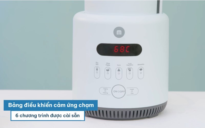 Bảng điều khiển và chế độ nấu của máy làm sữa hạt Mishio MK316