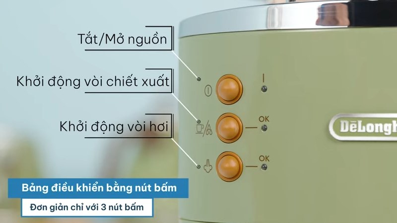 M&aacute;y pha c&agrave; ph&ecirc; Delonghi ECOV311.GR c&oacute; bảng điều khiển n&uacute;t bấm 