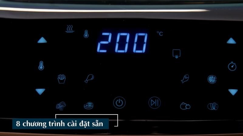 M&agrave;n h&igrave;nh hiển thị c&aacute;c chức năng được c&agrave;i đặt sẵn