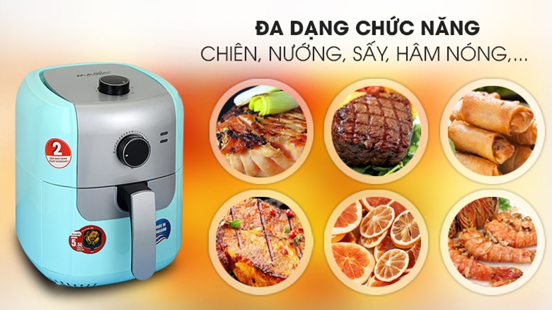 C&aacute;c chức năng của nồi chi&ecirc;n kh&ocirc;ng dầu Magic Eco AC-101