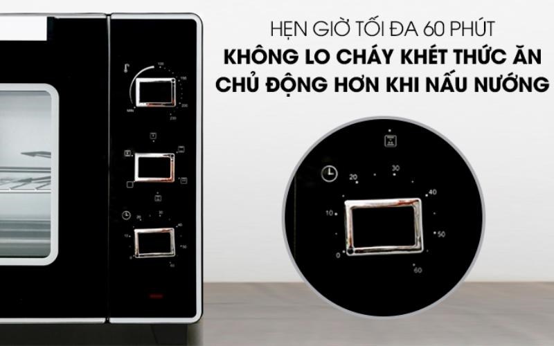 Hẹn giờ tối đa 60 ph&uacute;t kh&ocirc;ng lo ch&aacute;y kh&eacute;t thức ăn, chủ động hơn khi nấu nướng