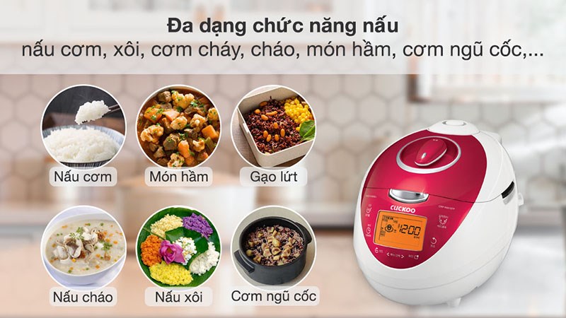 Chức năng của nồi cơm điện tử &aacute;p suất Cuckoo 1.08 l&iacute;t CRP-N0601F