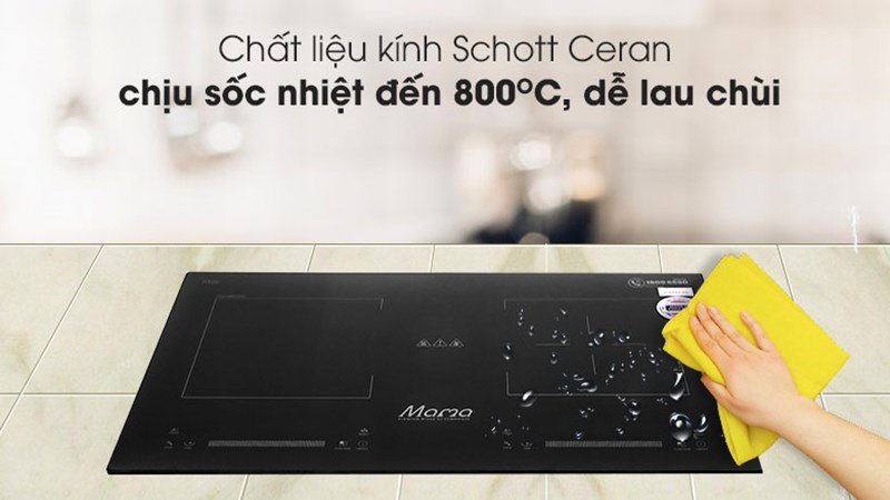 Mặt k&iacute;nh của bếp từ đ&ocirc;i lắp &acirc;m Sunhouse Mama MMB9208DIH