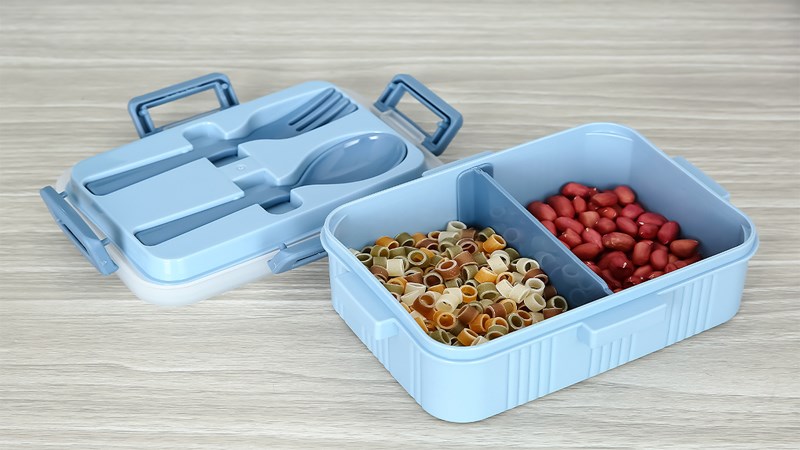 Hộp đựng cơm nhựa 2 ngăn 680 ml Delites 1232