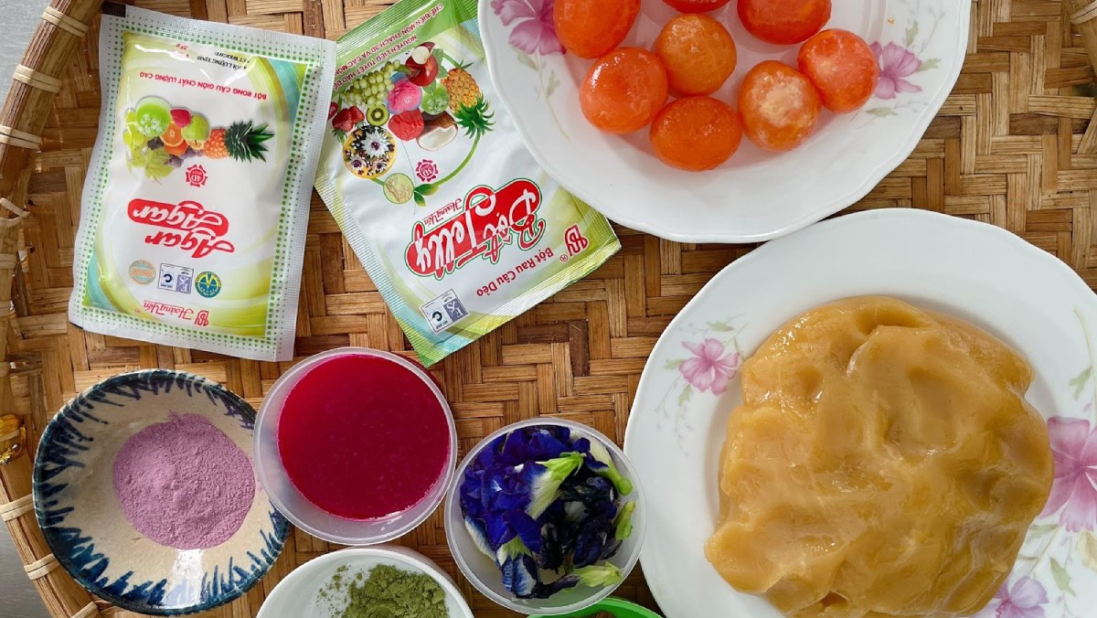 Nguyên liệu món ăn bánh trung thu rau câu nhân đậu xanh