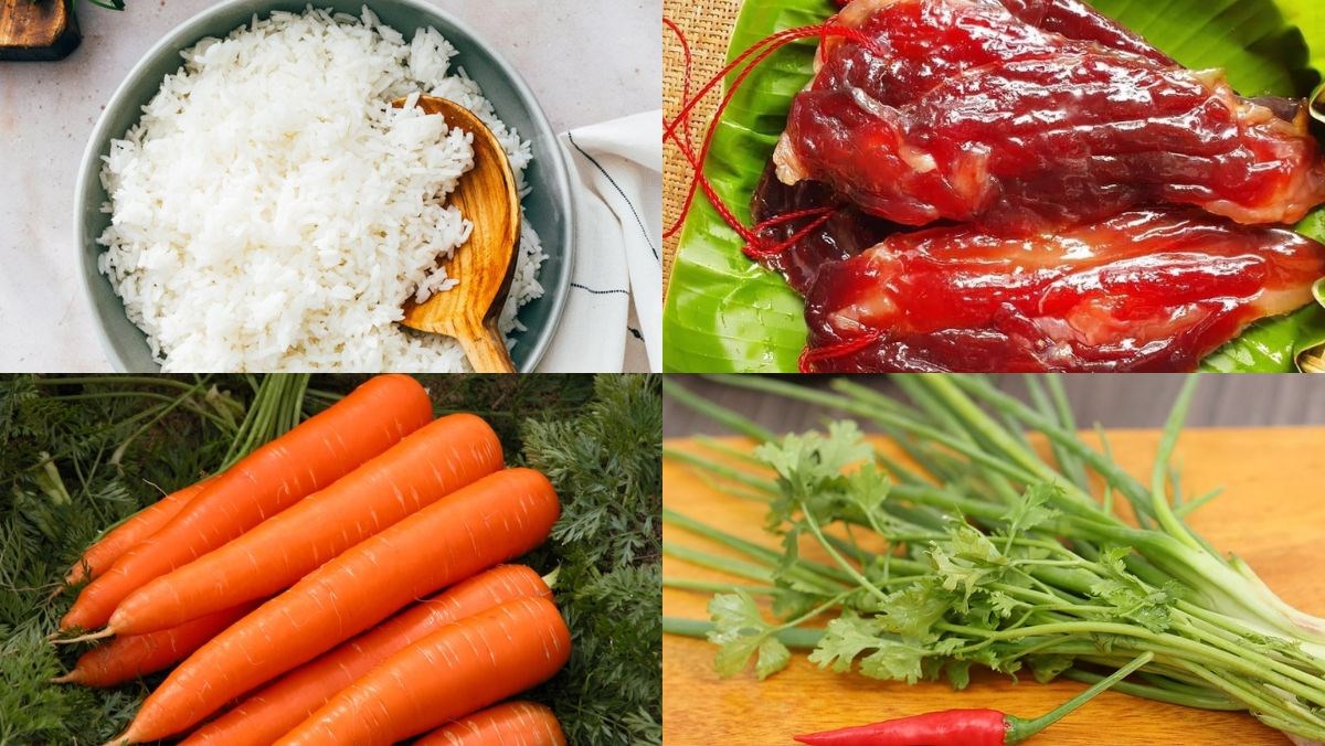 Nguyên liệu làm cơm chiên lạp vịt