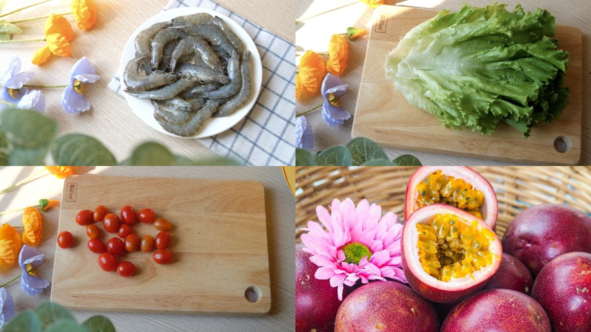 Nguyên liệu món ăn salad tôm