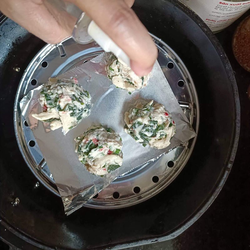 Bước 3 Chiên chả Chả nấm chay