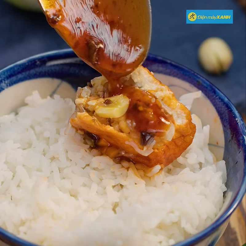 Bước 7 Hoàn thành Cách làm đậu hủ bao bố hạt sen sốt xí muội